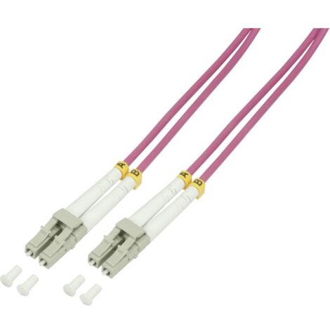 LogiLink FP4LC02 fibre optique FO Câble de raccordement 2.00 m violet 50/125 µ Multimode OM4 Y250052 (1/4)