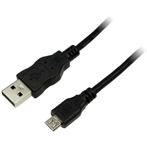 LogiLink Câble USB USB 2.0 USB-A mâle, USB-Micro-B mâle 0.60 m noir Y254482 (1/2)