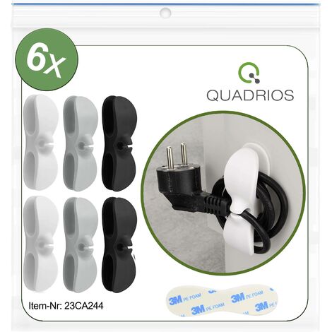 Quadrios 23CA244 Support de câble autocollant 23CA244 noir, gris, blanc 6 pc(s) V904633 (1/5)