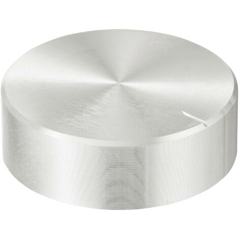 TRU COMPONENTS TC-11696512 Tête de bouton rotatif avec marquage argent (Ø x H) 40 mm x 13 mm aluminium, plastique 1 pc(s) R519562 (1/4)