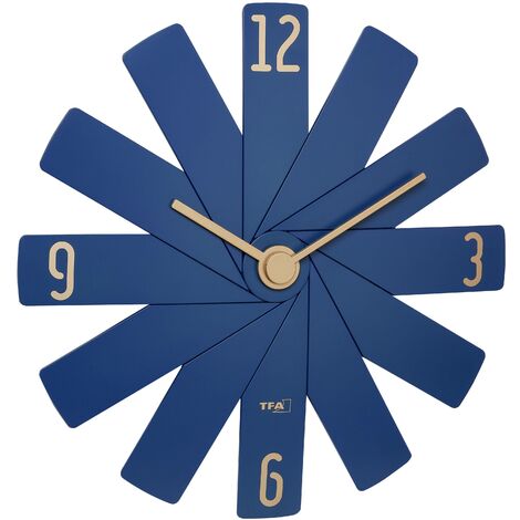 Horloge murale TFA Dostmann 60.3020.06 à quartz 40 cm x 3.7 cm x 40 cm bleu, bleu nuit mécanisme d'h (1/5)