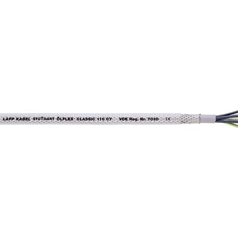 10 meter Lapp 1135752 Ölflex Classic 110 CY afgeschermde stuurleiding 2 x 0,5 mm² zonder groen-gele beschermende geleider I afgeschermde kabel 2-aderig I stuurkabel 2-aderig met kap I buitenmantel