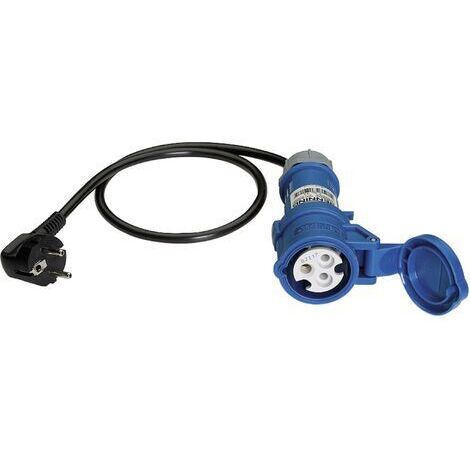 Benning 044144 Adaptateur de mesure Prise mâle + contact de protection - femelle CEE Cara bleu Q54052 (1/3)