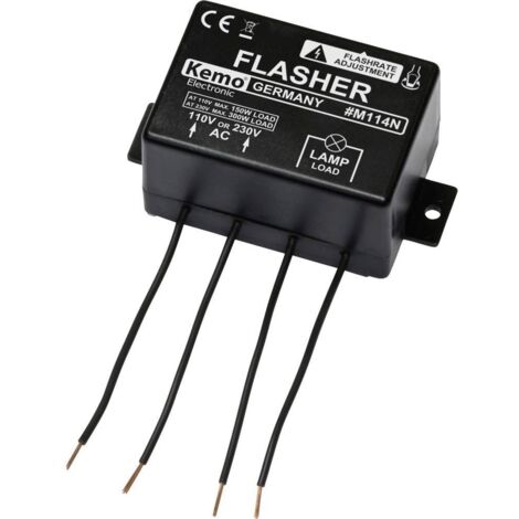 Kit clignotant 110V/AC 230V/AC – Séquence de clignotement réglable 0,6 à 9s – Pour panneaux publicitaires lumineux et maquettes – Kemo