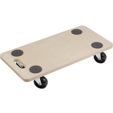 Meister – Chariot de transport MDF 590x290mm – Charge max 200 kg – 4 roulettes en polypropylène – Pour sols durs sensibles - W40715