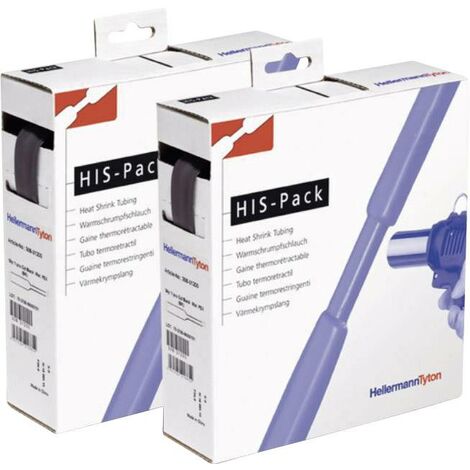 HellermannTyton 300-30480 Gaine thermorétractable sans colle noir 4.80 mm 2.40 mm Taux de retreint:2:1 10 m S19117 (1/2)