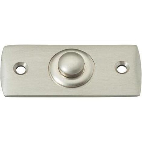 Bouton de sonnette 70409 – Nickelé 24V/1A – Pour installation encastrée – Hauteur 27mm – Contact 1 touche – Heidemann