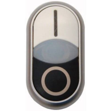 Eaton 216706 M22-DDL-WS-X1/X0 Bouton-poussoir à double touche blanc, noir 1 pc(s) D77331 (1/2)