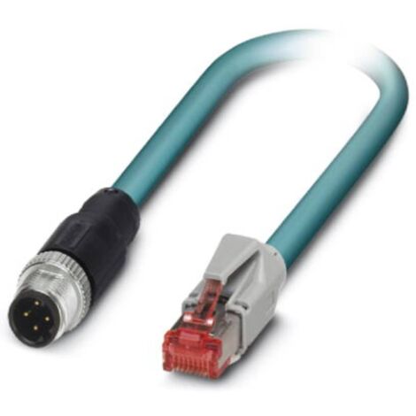 Câble de réseau M12 / RJ45 CAT 5e Phoenix Contact - [1x M12 mâle - 1x RJ45 mâle] - 1.00 m - bleu - 1407360 D41550 (1/2)