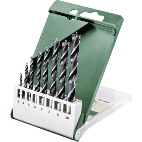 Bosch – Mèche à bois pour perceuse 2609255215 – Jeu de 8 forets 3 à 10 mm – Tige cylindrique – Pointe de centrage pour perçage précis - C96884