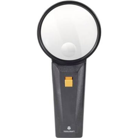 TOOLCRAFT 821031 821031 Loupe à main avec éclairage LED Grossissement: 2 x, 4 x Lentille: (Ø) 75 mm