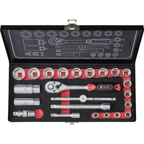 TOOLCRAFT Jeu de clés à douille métrique 3/8" (10 mm) 23 pièces 826373 C58242
