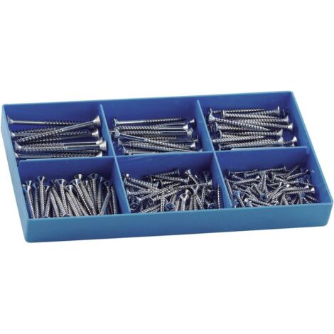 Assortiment de vis inox A2 pour panneaux agglomérés – 200 pièces – Dimensions variées 20 à 60 mm – Autotaraudeur pour fixation rapide