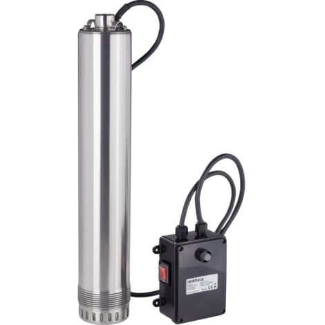 Pompe immergée pour puits profonds 4500 l/h – Hauteur de refoulement 60 m – Longueur câble 20 m – Pression max 6 bar – Renkforce