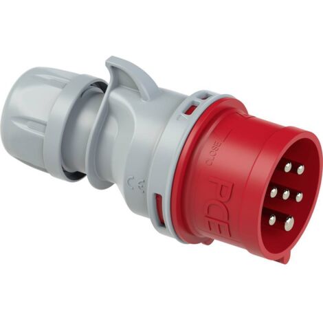 Mâle CEE 16 A 7 pôles PCE Shark 017-6v 400 V rouge, gris 1 pc(s) A488451 (1/4)