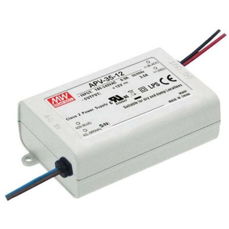 Driver LED Mean Well APV-35-12 36 W 12 V 3000 mA tension constante Y498401
