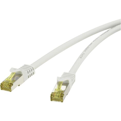 Renkforce RF-4149867 RJ45 Câble réseau, câble patch CAT 6a (câble brut CAT 7) S/FTP 3.00 m gris avec cliquet d'encastrement, ignifuge 1 pc(s) Y625601