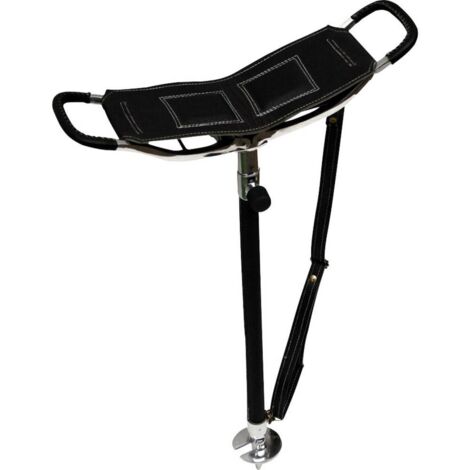 Tabouret pliant noir – Hauteur d’assise réglable 540 à 750 mm – Matériaux métal et cuir – Poids léger 1000 g pour déplacements faciles - S274681