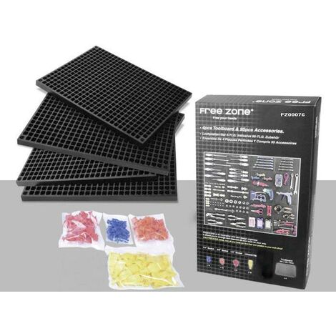 1553641 Set de plaques perforées 68 pièces – Dimensions 280 x 195 x 12 mm – Matériaux plastique ABS et POM – Rangement atelier optimisé - MM 1 PC