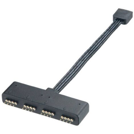 ordinateur Câble de raccordement [1x fiche LED RGB mâle - 4x fiche LED RGB femelle] 0.10 m noir Akas (1/4)