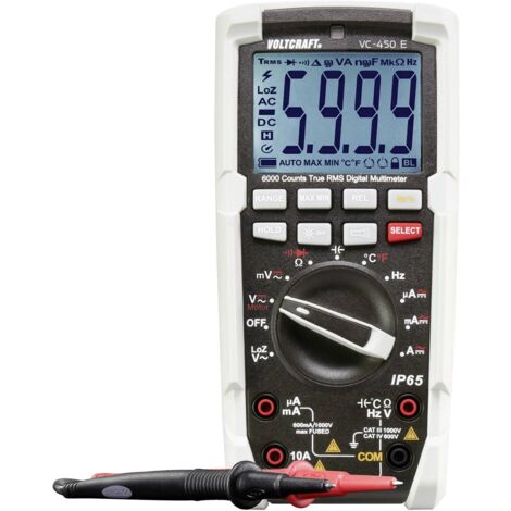 VOLTCRAFT VC-450 E Multimètre étalonné (ISO) numérique protégé contre les projections d'eau (IP65) CAT III 1000 V, CAT IV 600 V Affichage (nombr S079421 (1/5)