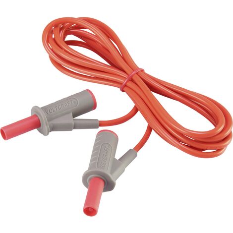 Cordon de mesure de sécurité[Banane mâle 4 mm -Banane mâle 4 mm ] Ultra flexibles 2.00 mrougeMSB-5 (1/4)