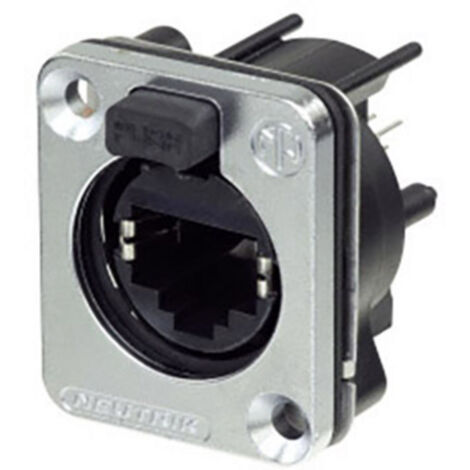 Connecteur RJ45 Femelle De Traversée Neutrik NE8FDX-Y6-W - Cat6A, Blindé, 8 Positions, Noir, Pour Panneau