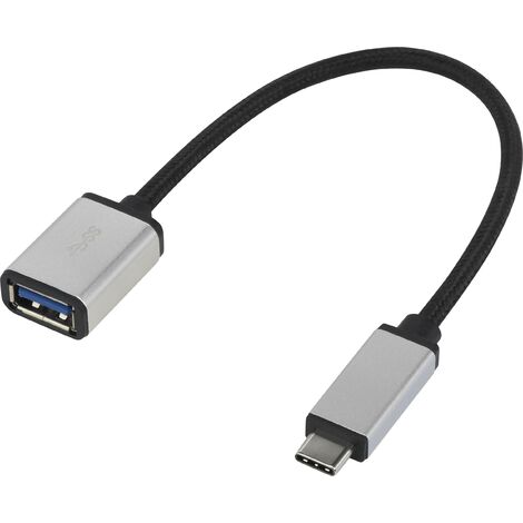 Renkforce USB 3.0 Adaptateur [1x USB-C® mâle - 1x USB 3.0 femelle type A] RF-USBA-MS-01 0.15 m gainé X501561