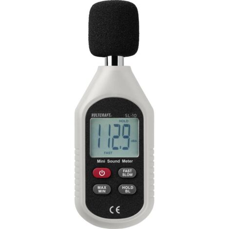 Voltcraft – Sonomètre numérique 30 - 130 dB – Plage de fréquence 31.5 Hz - 8 kHz – Affichage LCD rétroéclairé – Précision ± 1.5 dB - X856371