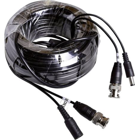 m-e modern-electronics 55322 caméra, vidéo, alimentation Câble de liaison 18.5 m noir (1/3)