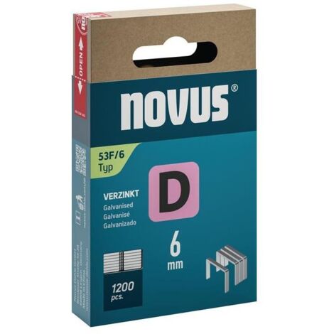 Novus Tools 042-0788 Agrafes fil plat Type 53F 1200 pc(s) Dimensions (L x l) 6 mm x 11.3 mm