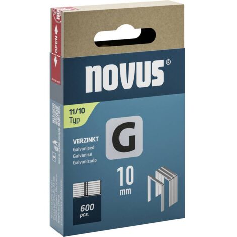 Novus Tools 042-0797 Agrafes fil plat Type 11 600 pc(s) Dimensions (L x l) 10 mm x 10.6 mm (1/2)