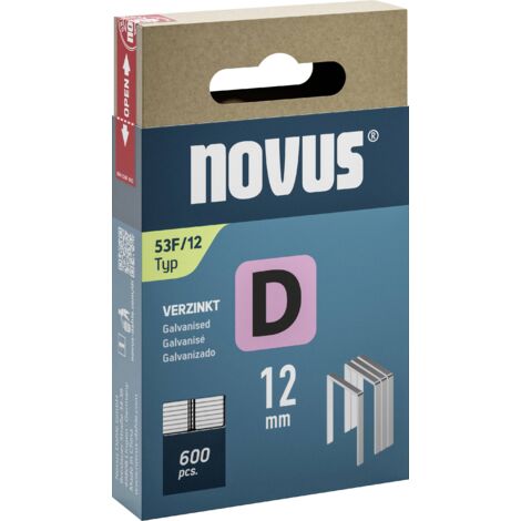 Novus Tools 042-0791 Agrafes fil plat Type 53F 600 pc(s) Dimensions (L x l) 12 mm x 11.3 mm (1/2)