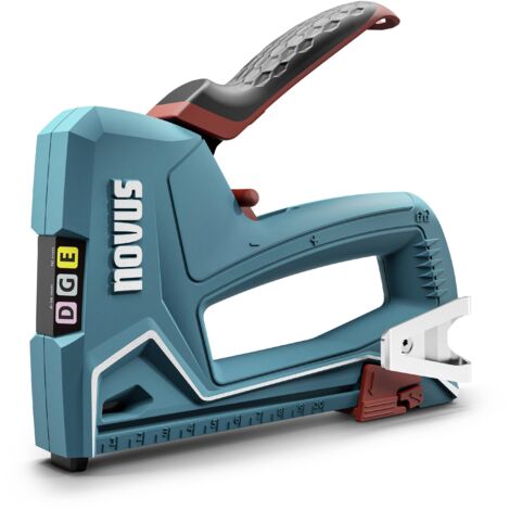 NOVUS TOOLS Hand stapler J-51 set incl. 1200 staples │ Robust, lightweight aluminium professional acker for wood for attaching films and trims │ for nails 16 mm and flat