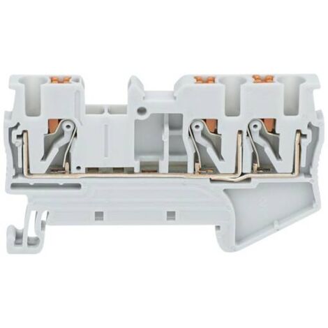 TRU COMPONENTS TC-JPT4-TW Grey Borne de passage 6.2 mm connexion rapide 0.2 mm² 4 mm² gris 1 pc(s) C069912