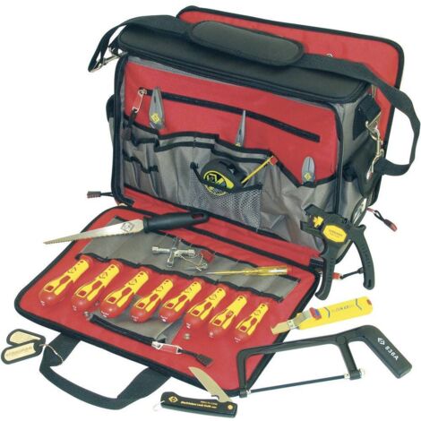 Coffret multi-outils électricien 18 pièces – Sacoche en nylon – Tournevis Dextro et VDE – Pince coupante et universelle – C.K Magma - C50338