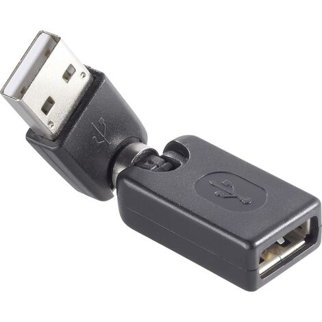 Adaptateur USB 2.0 Renkforce - [1x USB 2.0 type A mâle - 1x USB 2.0 type A femelle] - noir contacts dorés Y306681