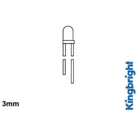 Kingbright LED vert rond 3 mm 20 mcd 40 ° 11.5 mA 14 V C664122 (1/2)