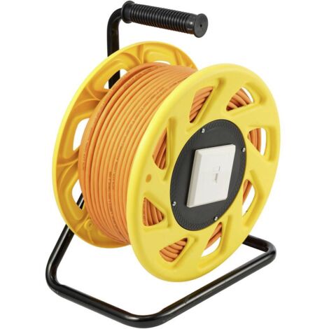 Renkforce RJ45 réseau informatique Enrouleur de câble CAT 7a S/FTP 50.00 m orange rond A582222