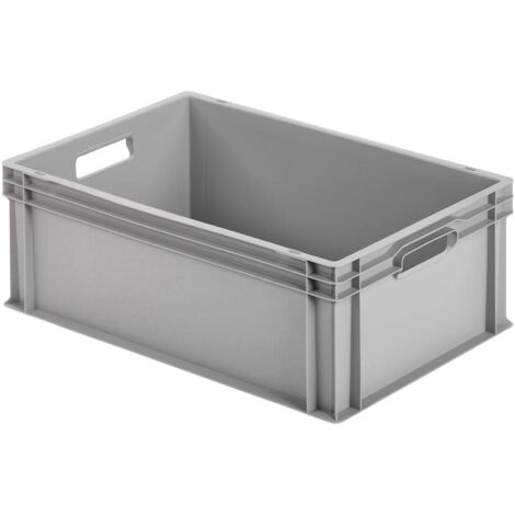 Alutec – Bac de rangement 75020 en polypropylène fermé – Dimensions 600 x 220 x 400 mm – Contenance 45 litres – Résistant aux acides et bases - GRIS 1 PC
