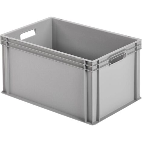 Alutec – Bac en plastique fermé 75010 – Dimensions 600 x 320 x 400 mm – Capacité 64 litres – Résistant aux acides et huiles – Empilable jusqu'à 150 kg - GRIS 1 PC