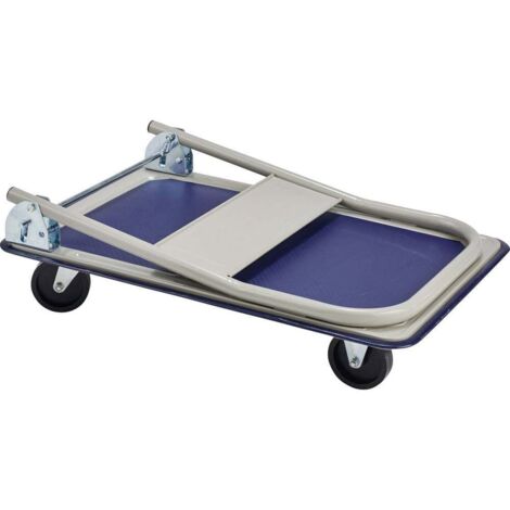 Chariot à plate-forme surf. charg. L. 720 x l. 470 mm tube ac. gris clair cap. charge 150 kg (1/4)