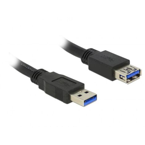 Delock Câble USB USB 3.2 Gen1 (USB 3.0) USB-A mâle, USB-A femelle 5.00 m noir contacts dorés 85058 C697811 (1/2)