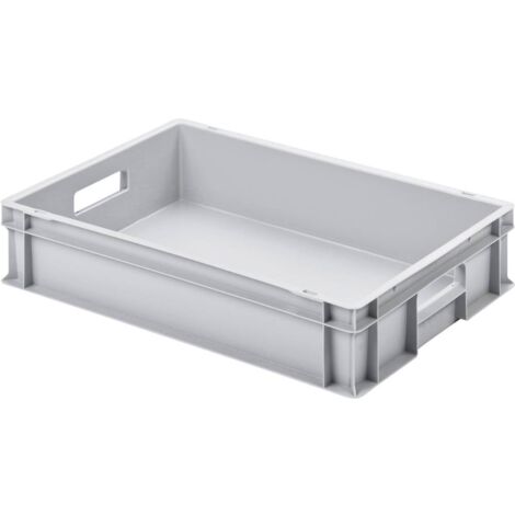 Alutec – Bac en plastique fermé 75030 – Dimensions 600 x 120 x 400 mm – Polypropylène gris – Pour rangement et stockage professionnel - GRIS 1 PC