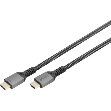 Câble de raccordement Digitus HDMI Fiche mâle HDMI-A 3 m noir DB-330200-030-S 8K UHD, connecteur aluminium, canal de retour audio, blindage double, D399882 (1/3)