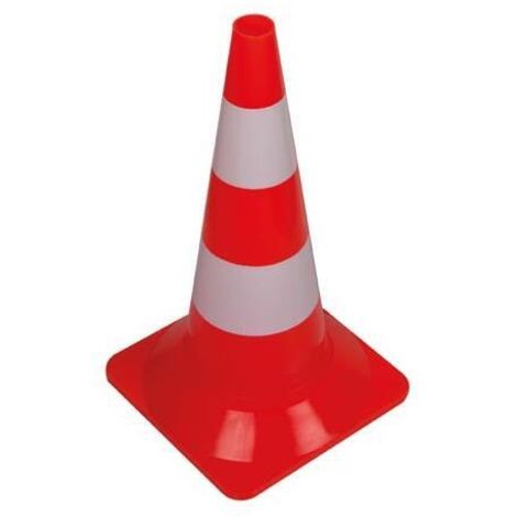 Cone de signalisation rouge et blanc 50cm PEREL