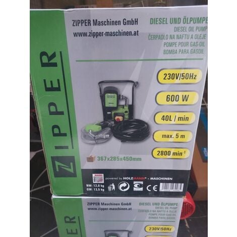 Zipper ZI-DOP600 ZI-DOP600 Pompe électrique à carburant 230 V 2400 l/h avec connecteur Schuko, avec compteur W949271