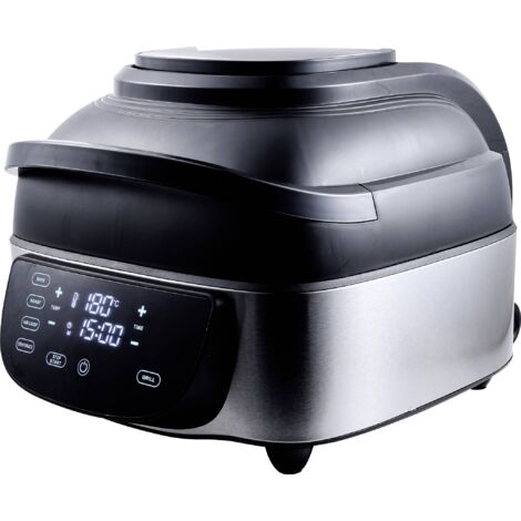 MasterPRO électrique Barbecue revêtement anti-adhésif, fonction grill, fonction chaleur tournante, avec écran noir,acier inoxydable V136803