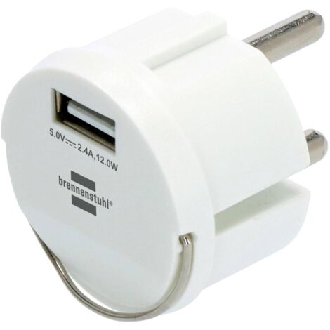 Brennenstuhl Adaptateur USB pour prise de courant 2,4A blanc - 1508110 (1/6)