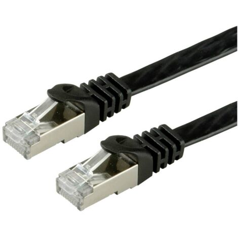 Value 21.99.0971 RJ45 Câble réseau, câble patch CAT 6 F/UTP 1.00 m noir 1 pc(s) S344832 (1/3)